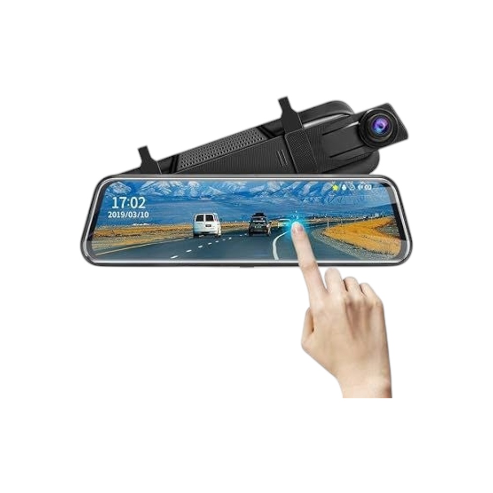 كاميرا مراقبة سيارة جانسايت مرآة ذكية موديل 2024 بجودة 1080P Full HD وبتقنية WDR - أسود