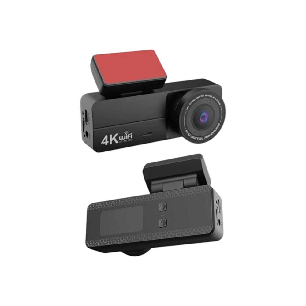 كاميرا مراقبة سيارة جينيريك تسجيل ذكي بجودة 4K Ultra HD موديل UHD 1600P مع واي فاي - أسود