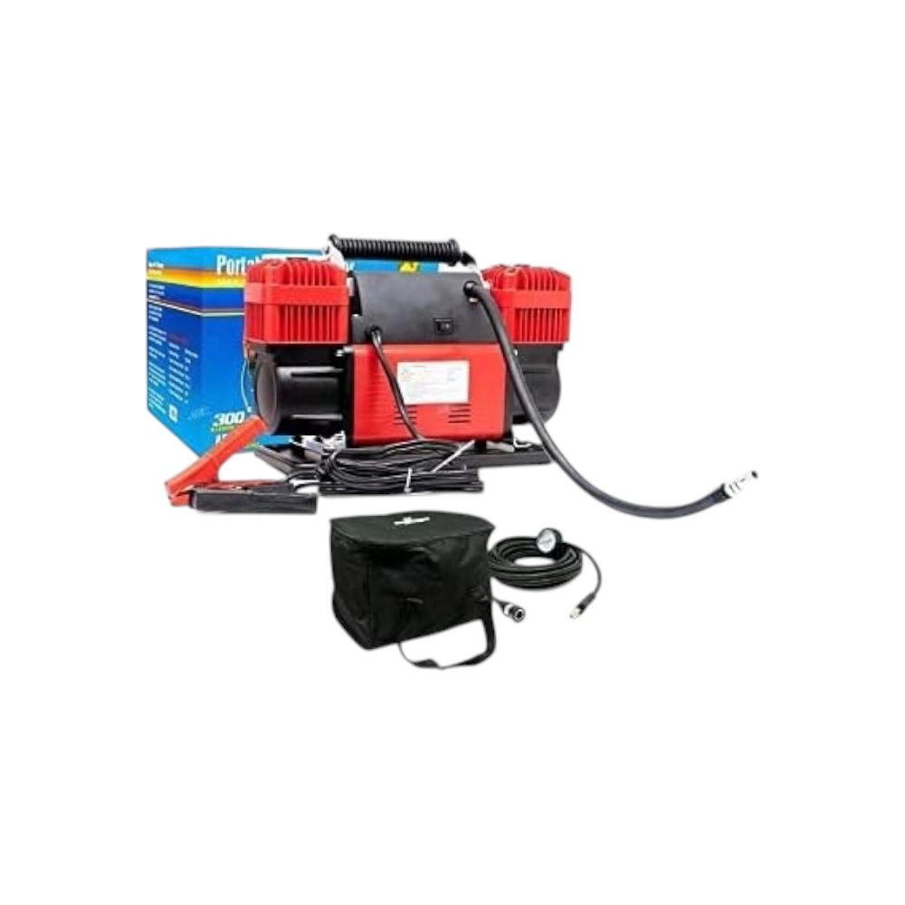 منفاخ هواء سفاري جولدن كامل محمول بأسطوانة مزدوجة بسعة 300LPM وضغط 150PSI - أحمر