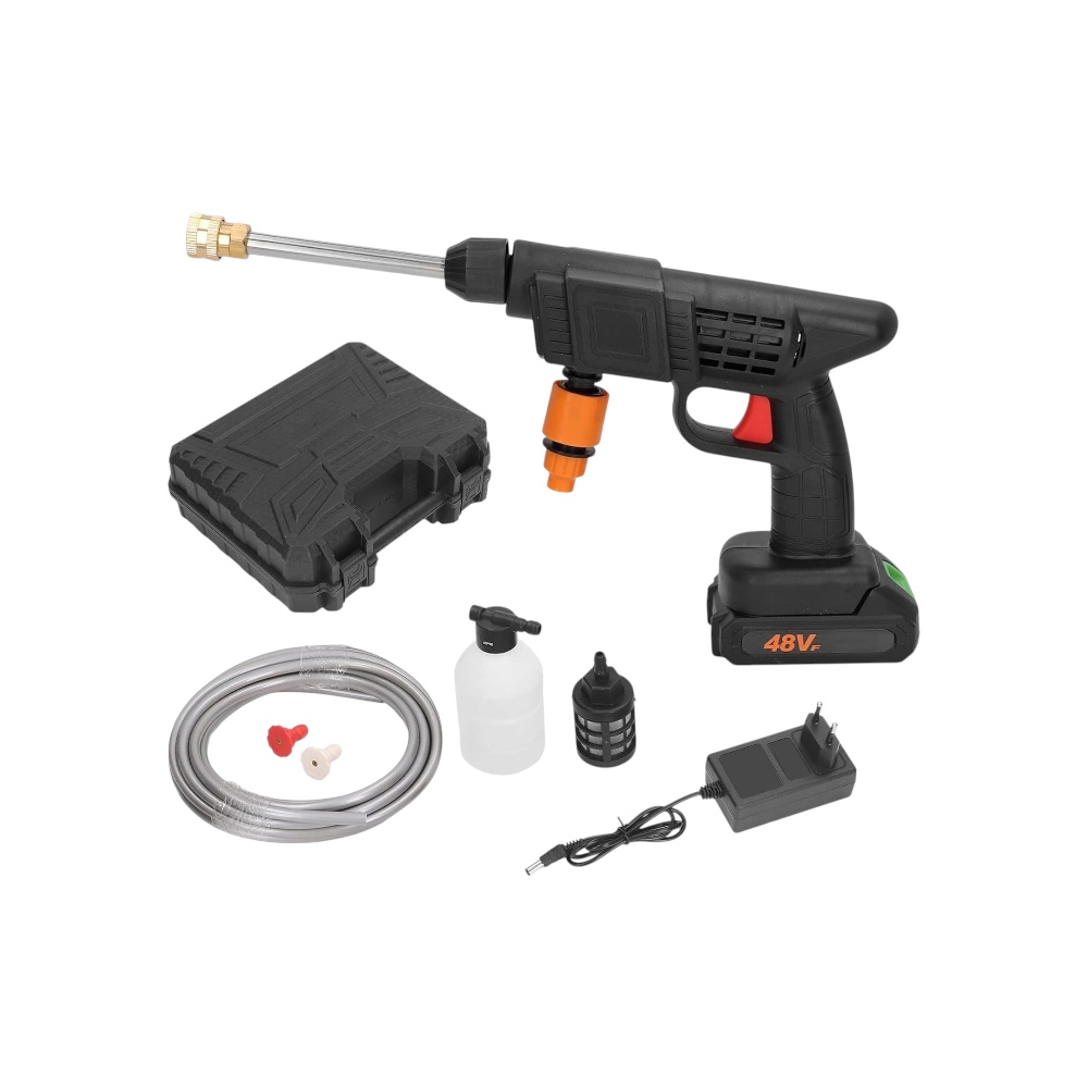 باكج مسدس غسيل سيارات لاسلكي بقوة 400 وات وبضغط 90Bar موديل 48V- متعدد الألوان