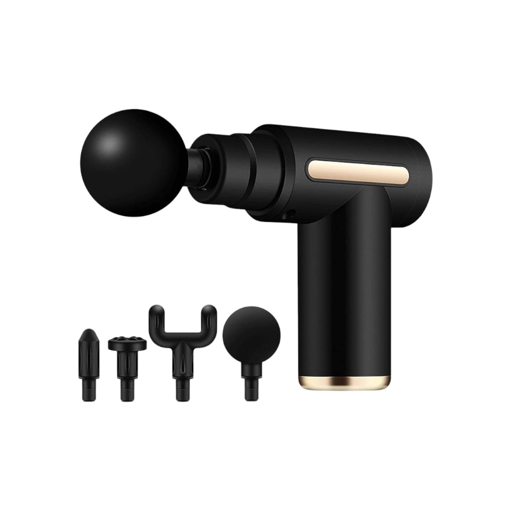 جهاز مساج العضلات ميني بخاصية الاهتزاز و6 سرعات وبقوة تعديل يدوية - أسود