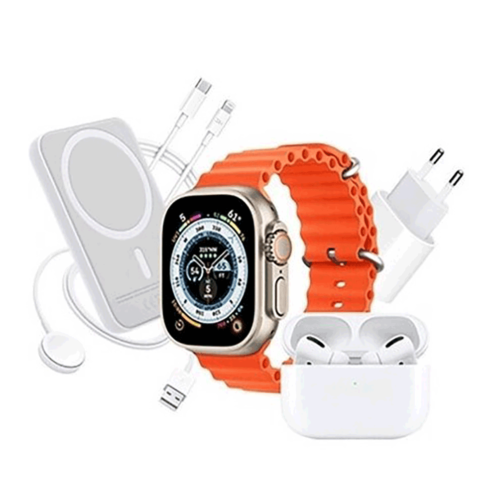 ساعة ذكية مع طقم إكسسوارات متكامل بموديل X8 Plus - متعدد الألوان