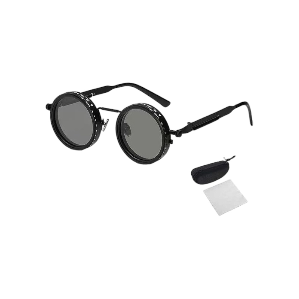 نظارات شمسية ريترو بعدسات مستقطبة وبتقنية تعتيم قابلة للتعديل 9 درجات   - أسود