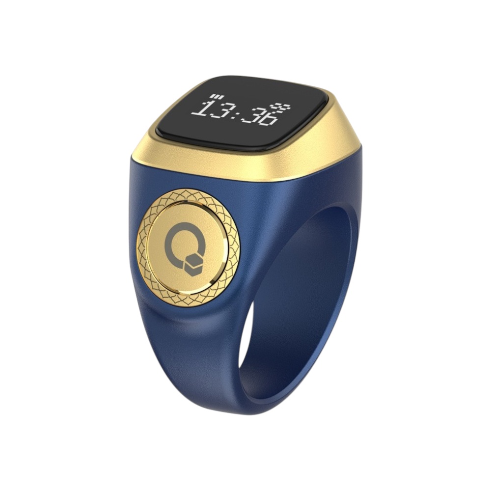 خاتم التسبيح الذكي بشاشة OLED مقاومة للماء IP68 - أزرق