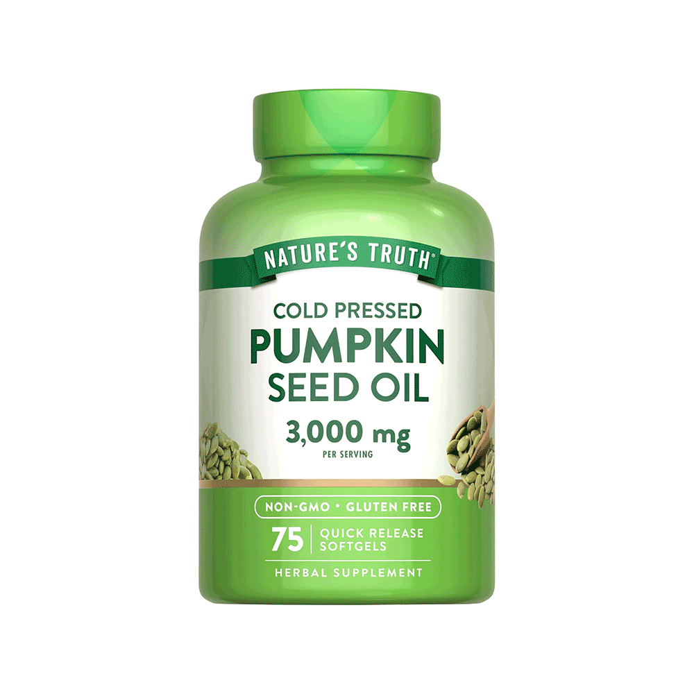 مكمل غذائي نيتشرز تروث زيت بذور اليقطين 3000 ملغم - 75 كبسولة جيلاتينية