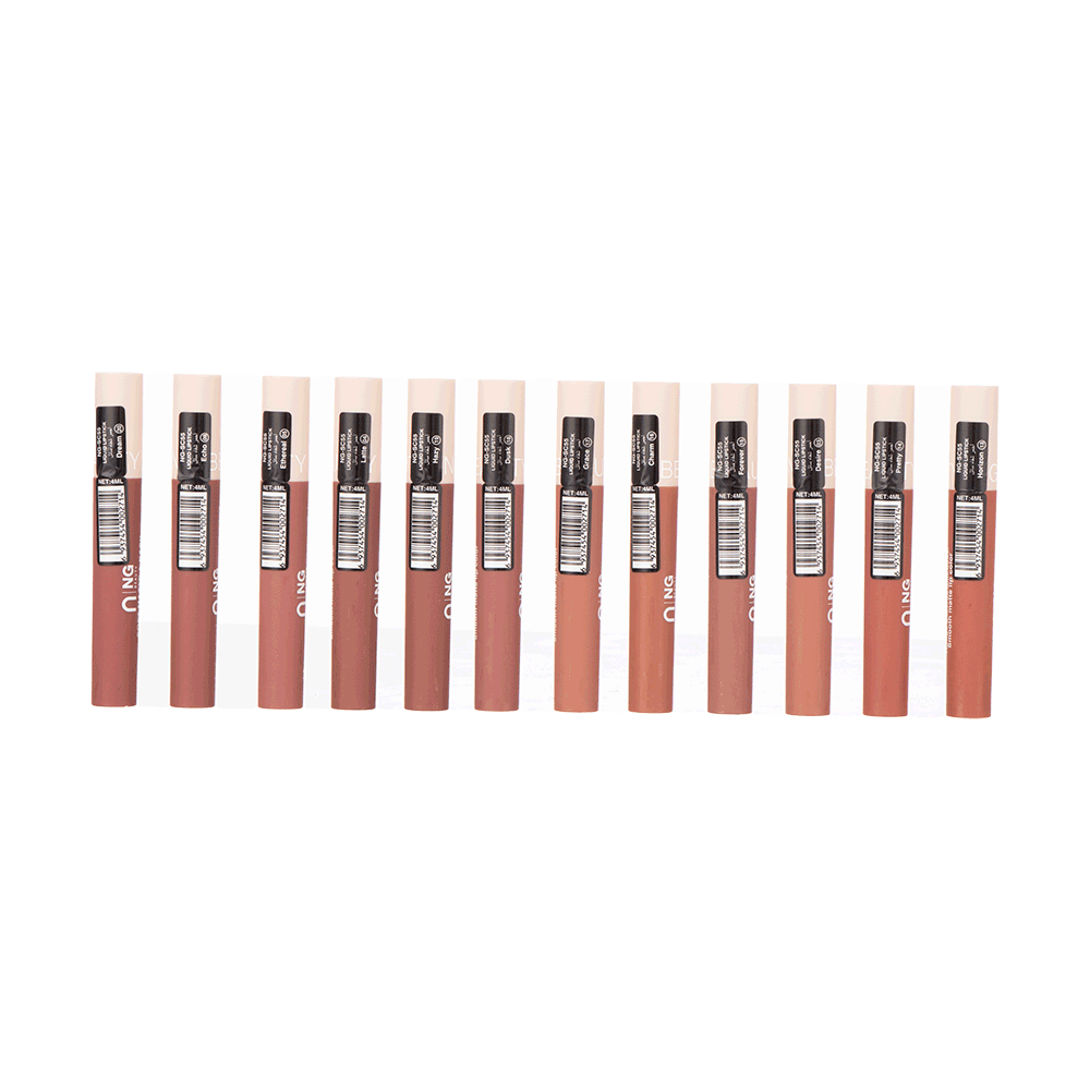 مجموعة أقلام احمر شفاه سائل من أن جي بيوتي  بعدة الوان  موديل NG-SC55 -12 عبوة