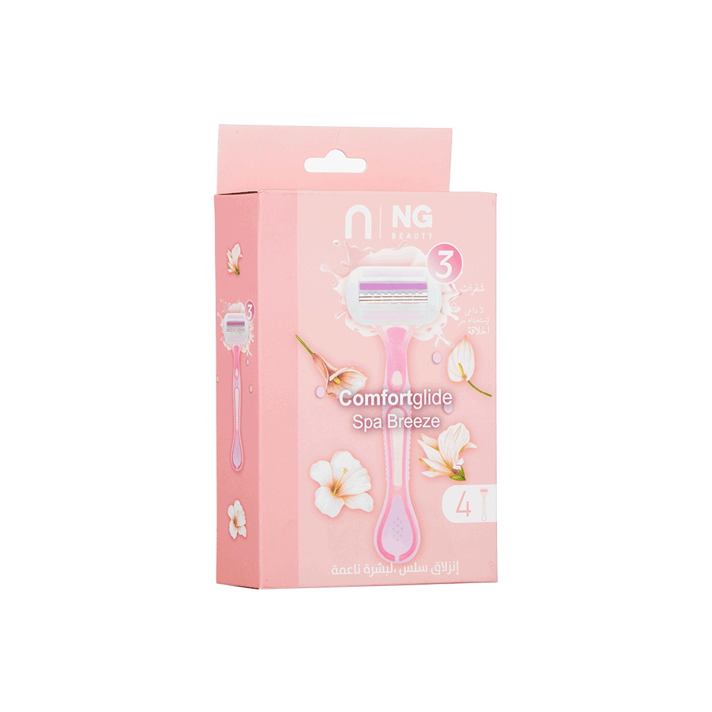 شفرات حلاقة نسائية أن جي بيوتي بديل جيليت ثلاث شفرات موديل SC40 - 4 قطع