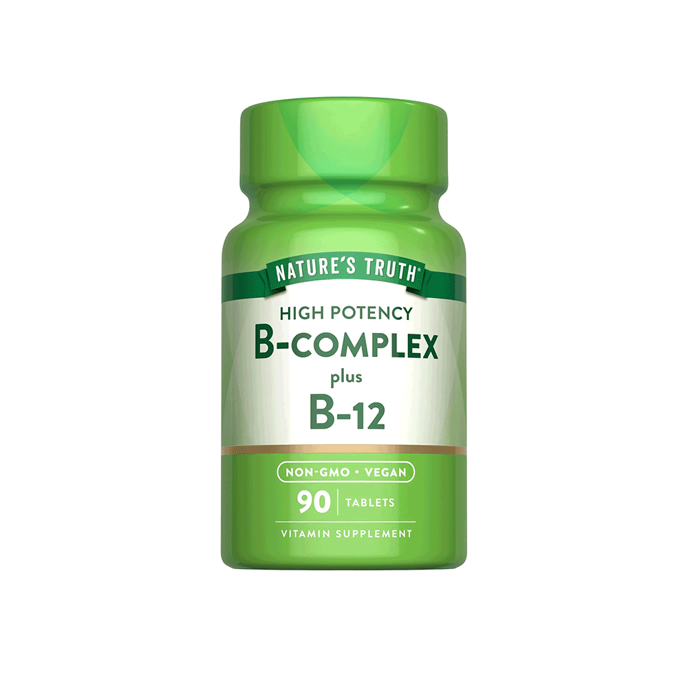 فيتامين بي كومبليكس بلس  ب12 نيتشرز تروث عالي القوة - 90 قرص