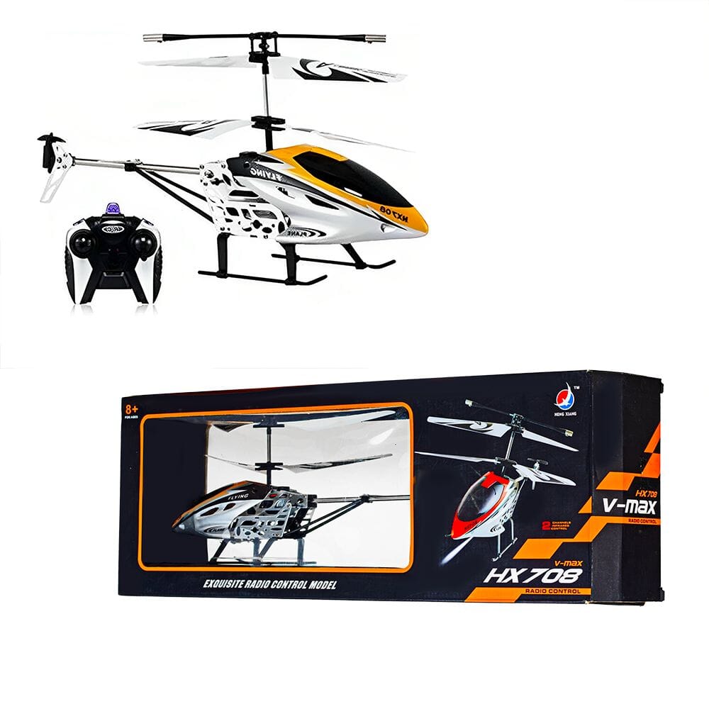 في ماكس لعبة طائرة هيلوكبتر بجهاز تحكم عن بعد موديل HX708 - أصفر 