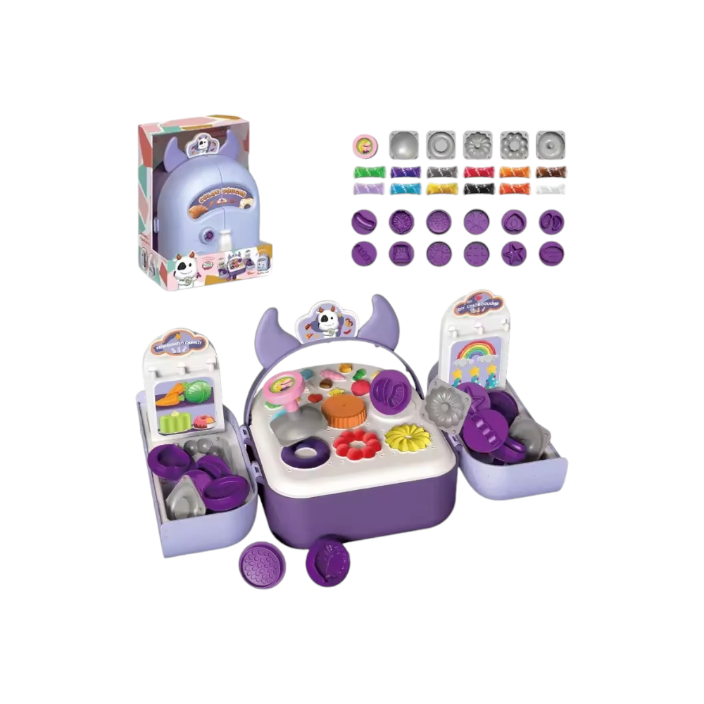 تشينجي مجموعة لعب الطين الملونة بأبعاد 73*22*18 سم - أرجواني