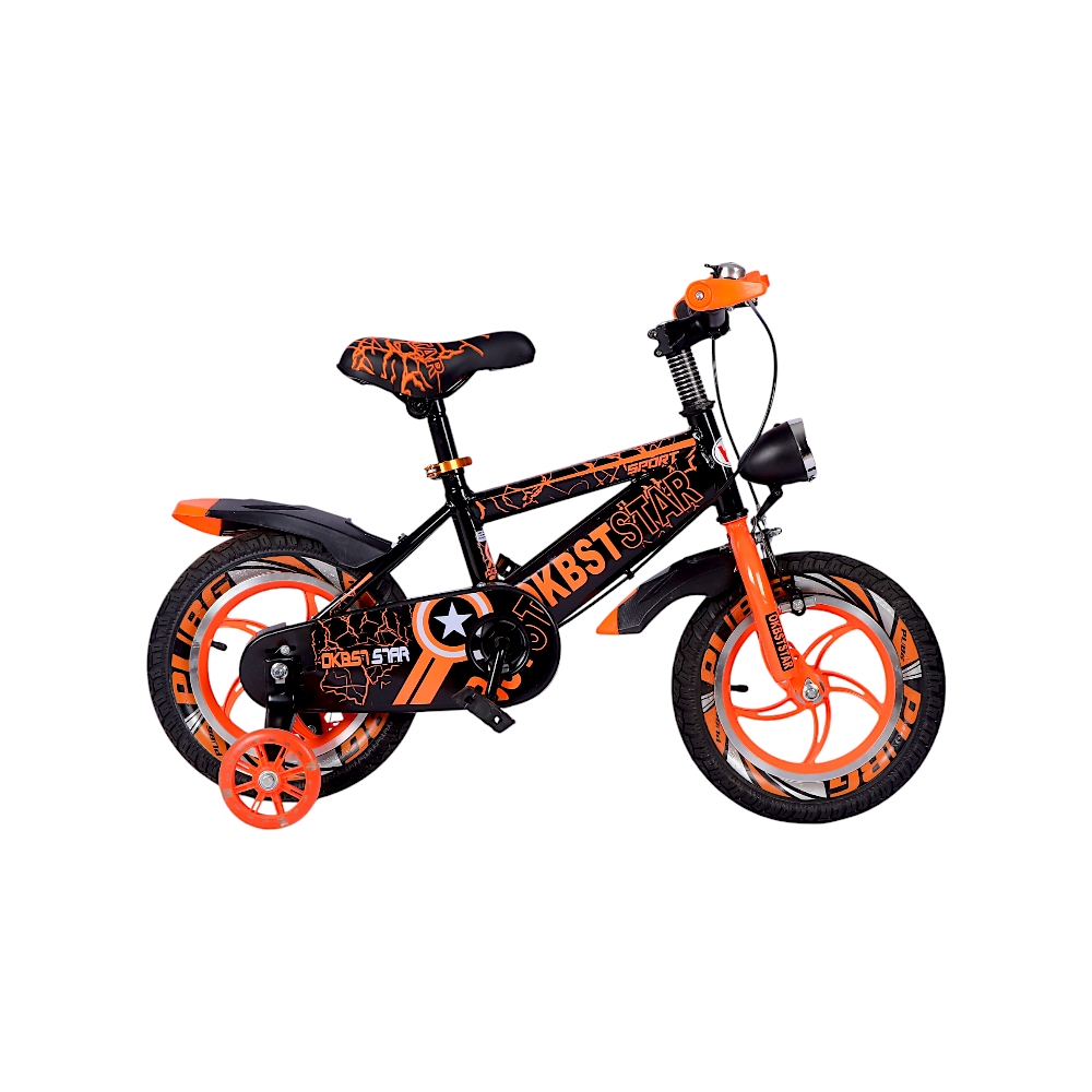 أوكبست ستار دراجة هوائية مقاس 12   بإطارين و رفراف خلفي - برتقالي 