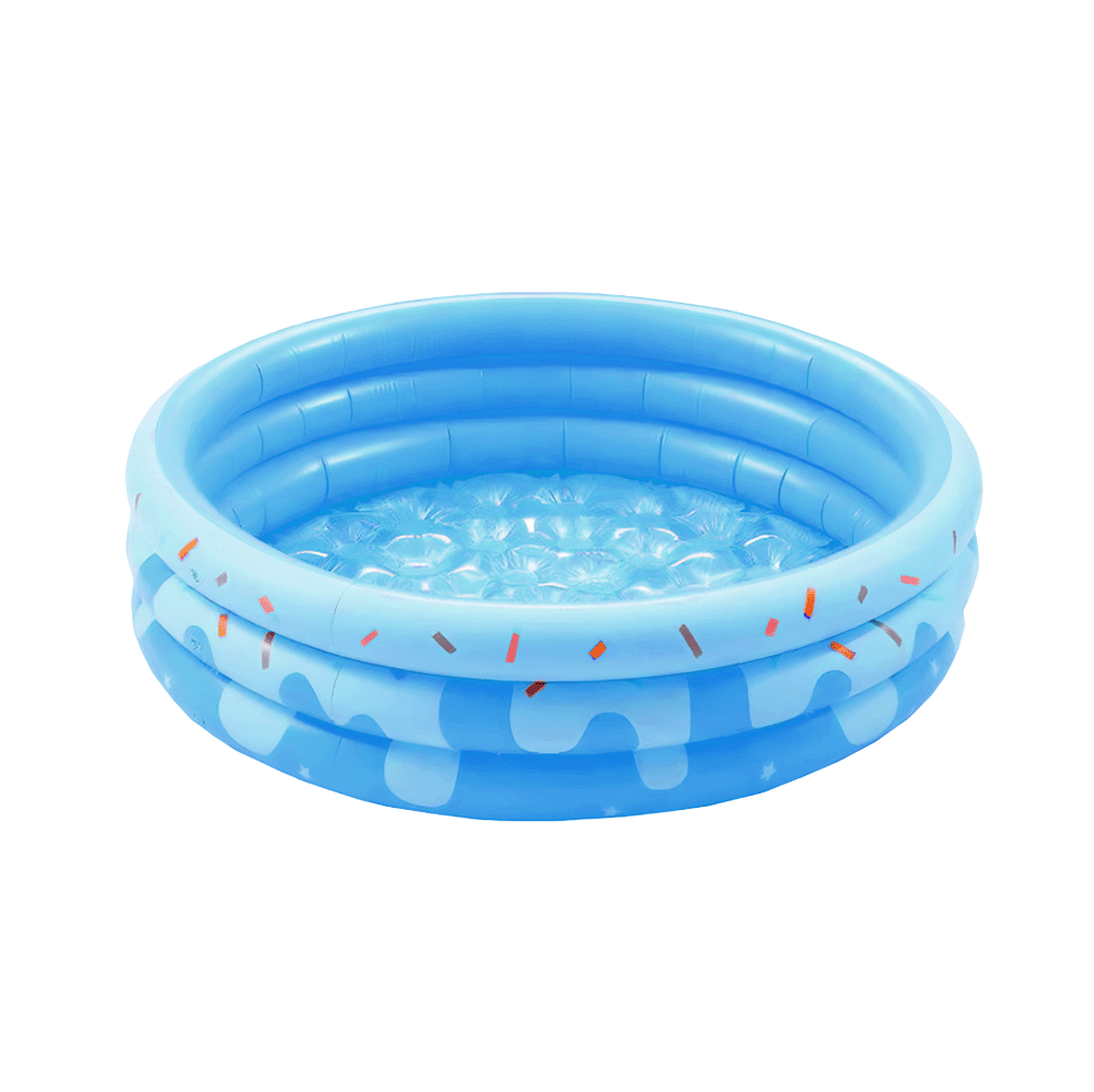 مسبح أطفال قابل للنفخ بقاع ناعم - أزرق