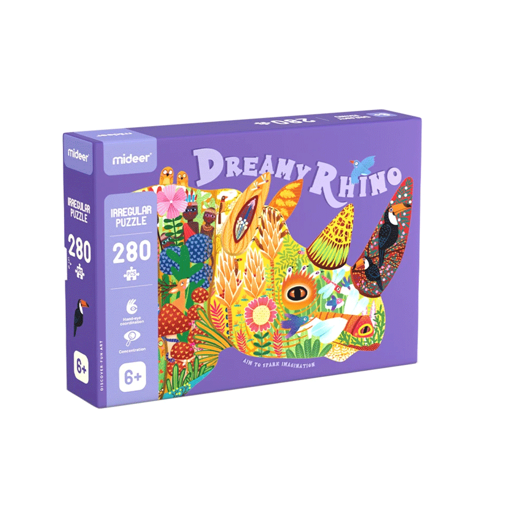 ميدير لغز على شكل وحيد القرن لعبة تعليمية للأطفال - 280 قطعة