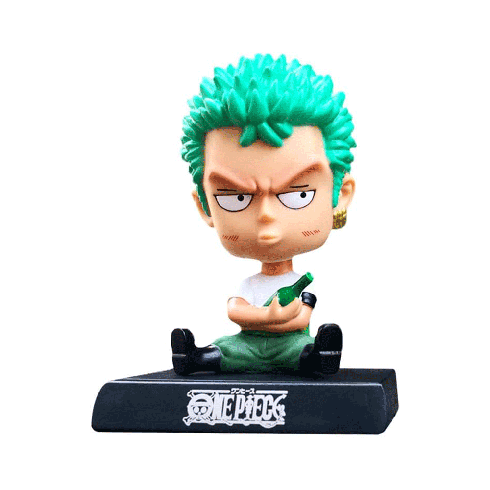 مجسم لوفي للأنمي حامل هاتف برأس متأرجح للسيارة -  12*9 سم