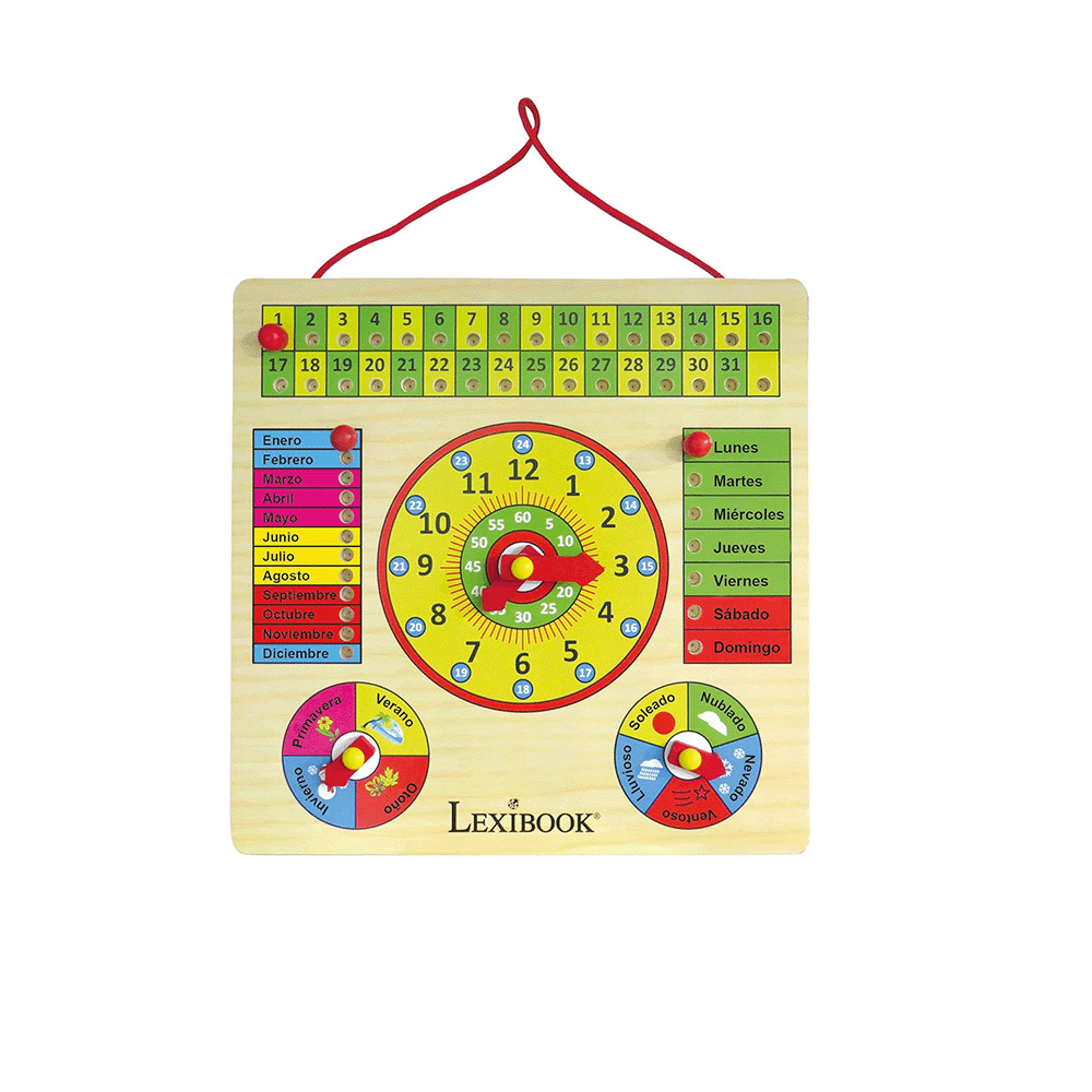 ليكسي بوك تقويم خشبي للأطفال لعبة تعليمية - متعدد الألوان