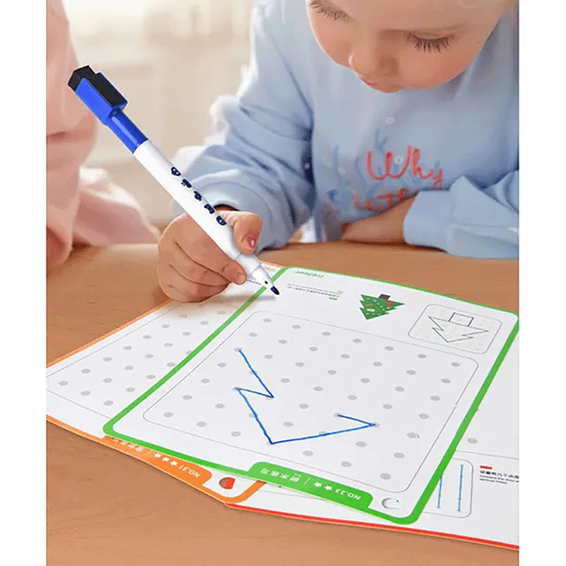 ميدير لعبة كتاب تمارين وصل النقاط القابل للمسح تعليمي للأطفال - 50 صفحة 