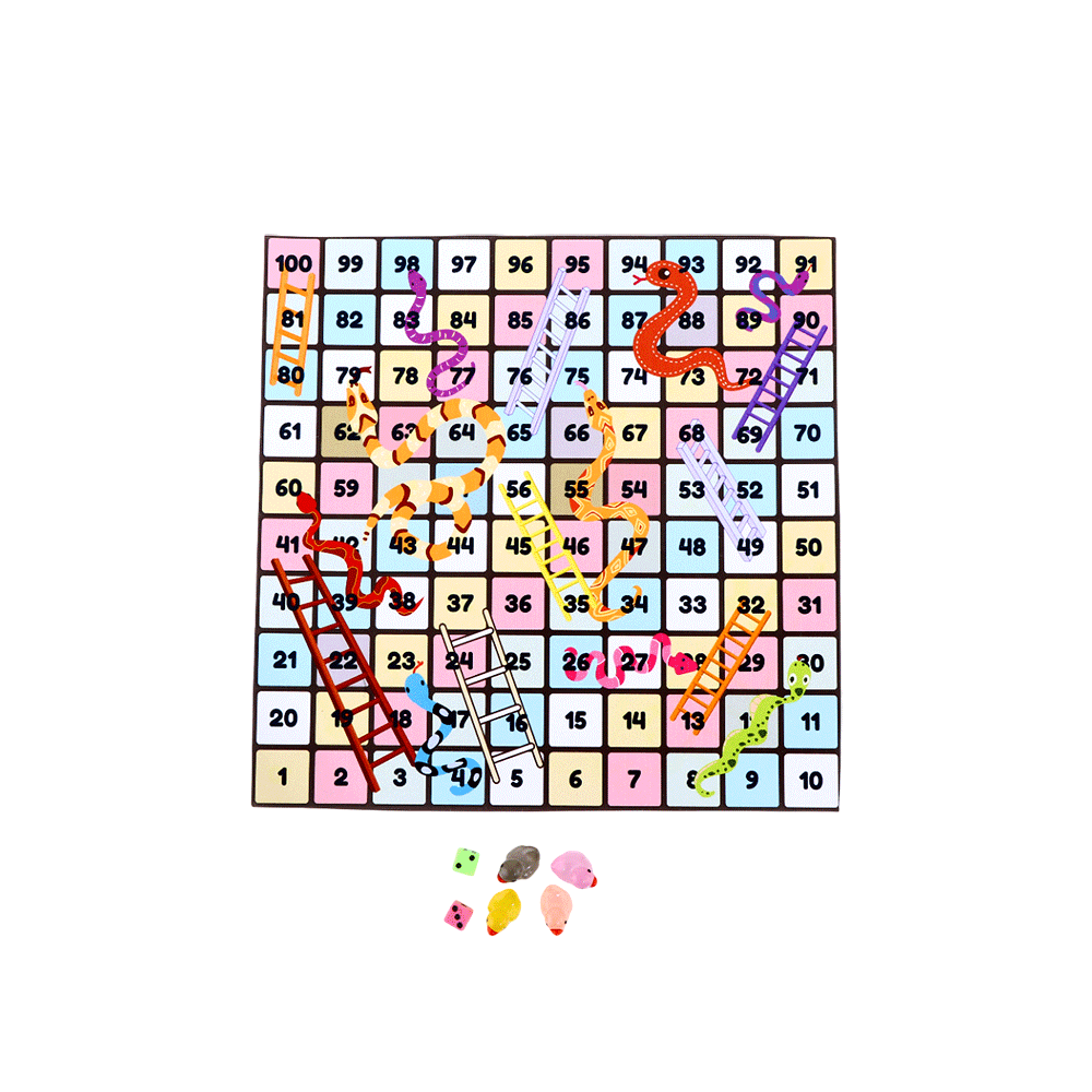 السلم والثعبان لعبة تسلية كلاسيكية للعائلة والأصدقاء - 7 قطع