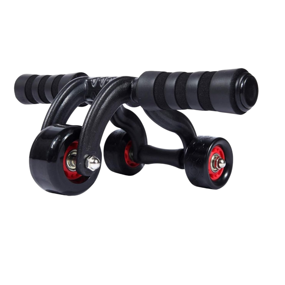 كانسون أداة لف عضلات البطن 3 عجلات - أسود