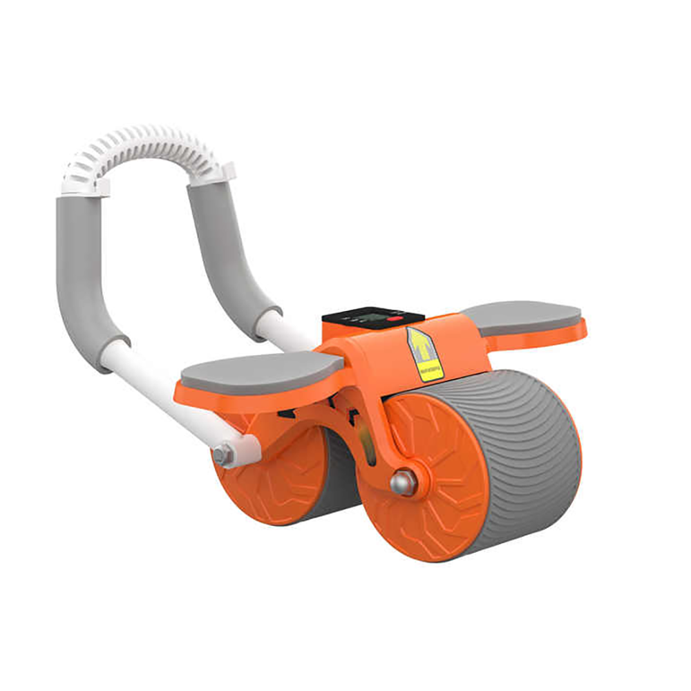 عجلة التمارين الدوارة لتمارين البطن و اللياقة البدنية مع شاشة عرض رقمية - برتقالي