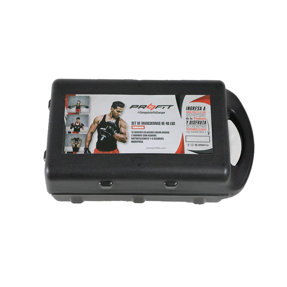 بروفيت طقم شنطة أوزان دمبل 20 كجم - فضي