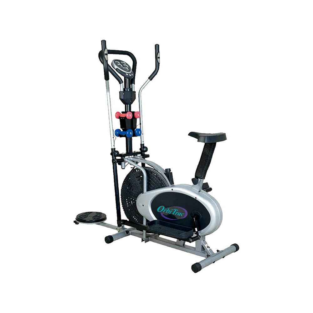 اوربتراك دراجة تمارين اللياقة البدنية 4 في 1 مع جهاز تويستر ودامبل موديل 2900s-t - أسود