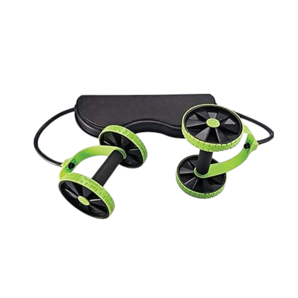 جيرن جهاز تدريب عضلات البطن المزدوج بكرات تدوير البطن - أخضر
