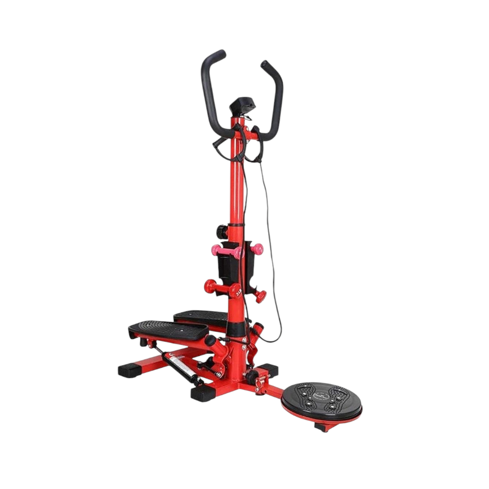 وايرس ستيبر جهاز تمرين منزلي متعدد الوظائف بمقبض - أحمر