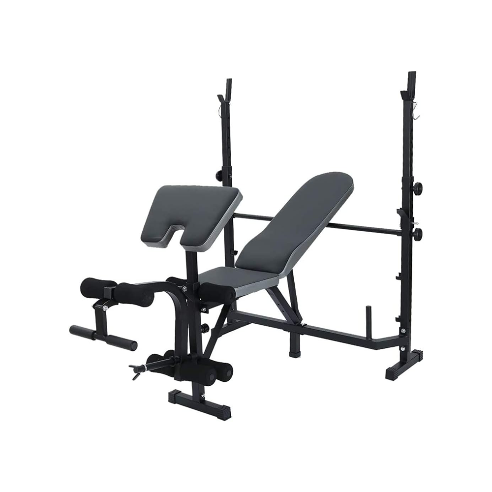 مقعد رفع الأثقال متعدد الوظائف مع حامل أثقال وقرفصاء موديل 0604 - أسود