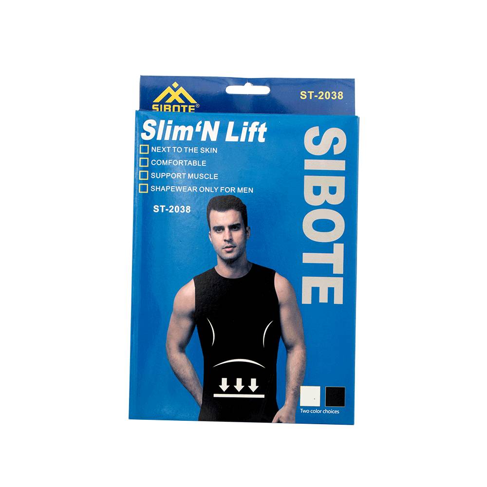 سيبوت فنيلة رجالي علاقي بمشد للبطن و الظهر موديل ST-2038 - أسود