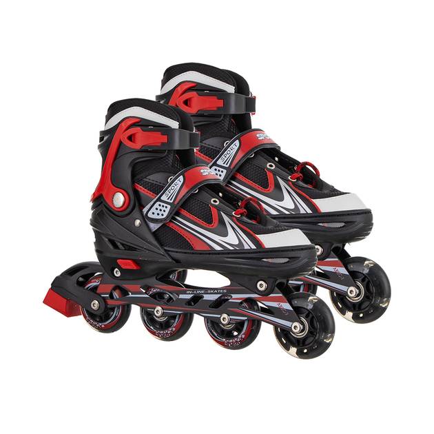 حذاء تزلج بأربع عجلات موديل PU8815B - أحمر