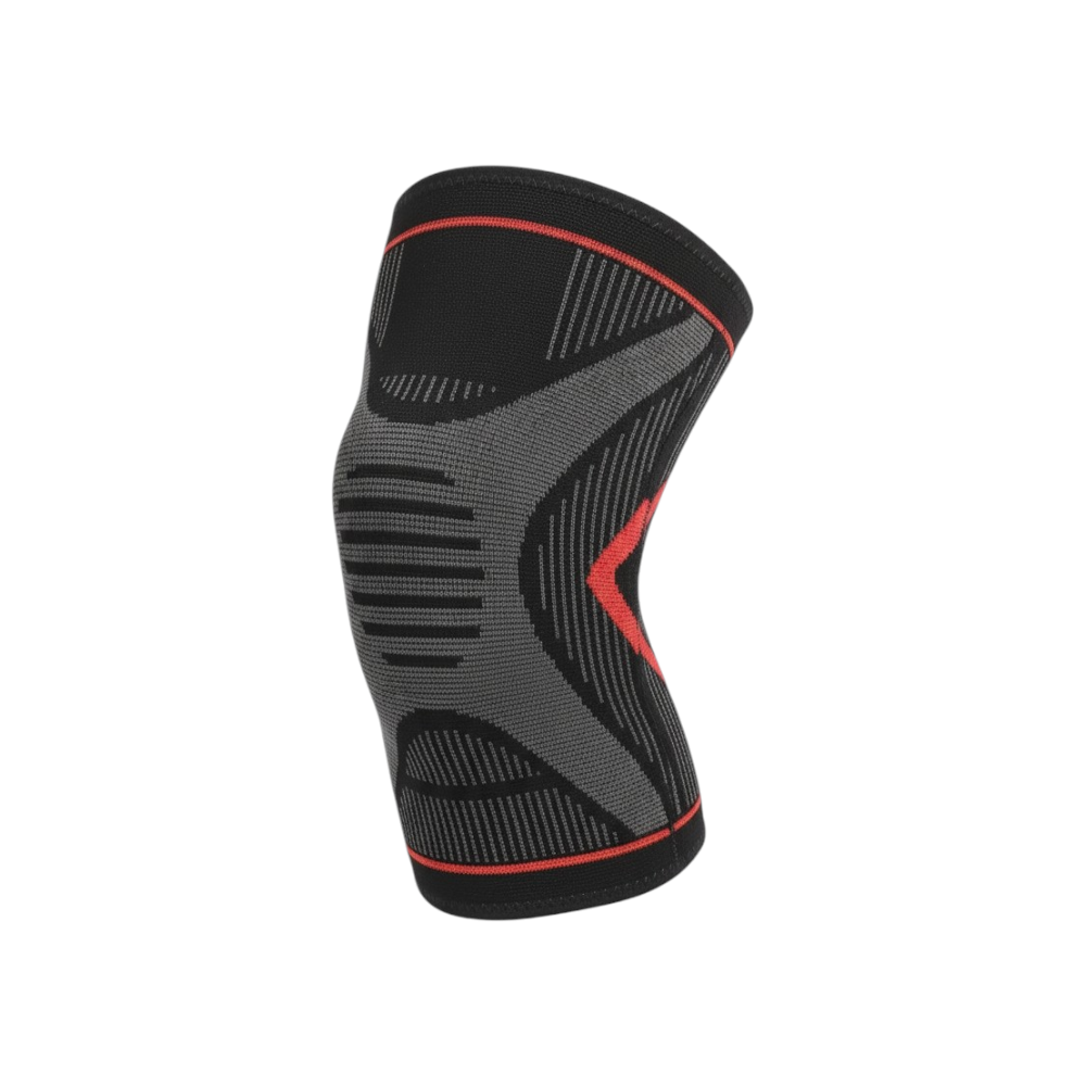 دعامة الركبة الضاغطة الرياضية مع مشد - أسود