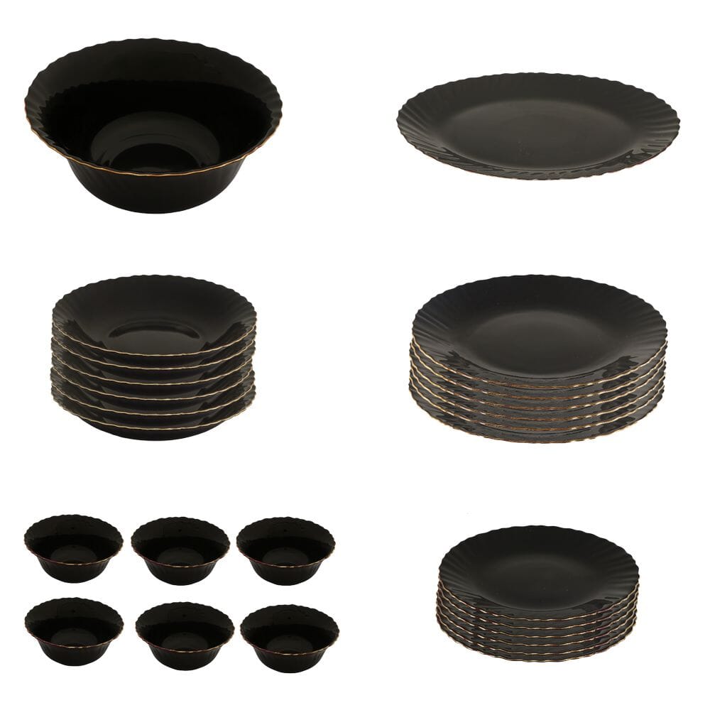 داني هوم  مجموعة أواني الطعام سيراميك  - 26 قطعة أسود    