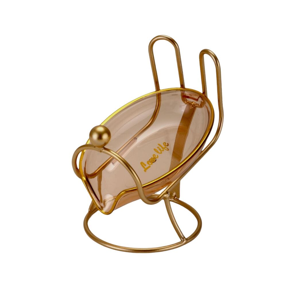 حامل صابون قابل للفصل ذاتي التصريف  - بني