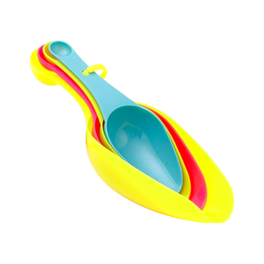 طقم ملاعق مكيال بلاستيك ملونة - 4 قطع