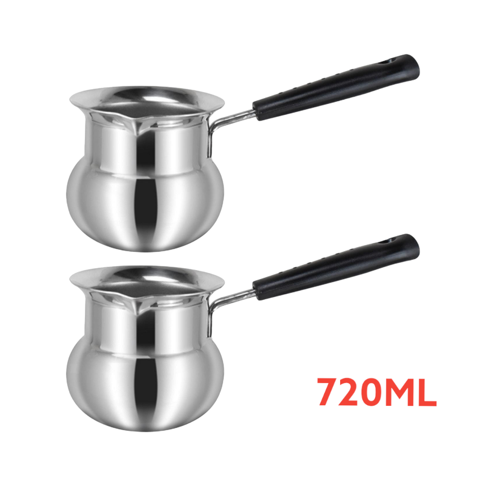 طقم جزوات استيل فضي متوسط سعة 720 مل - قطعتين