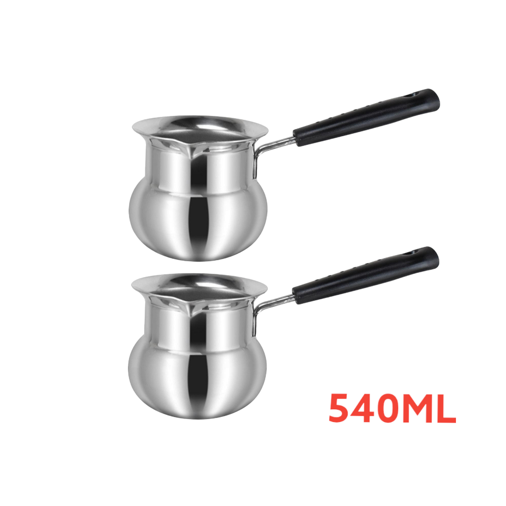 طقم جزوات استيل فضي متوسط سعة 540 مل - قطعتين