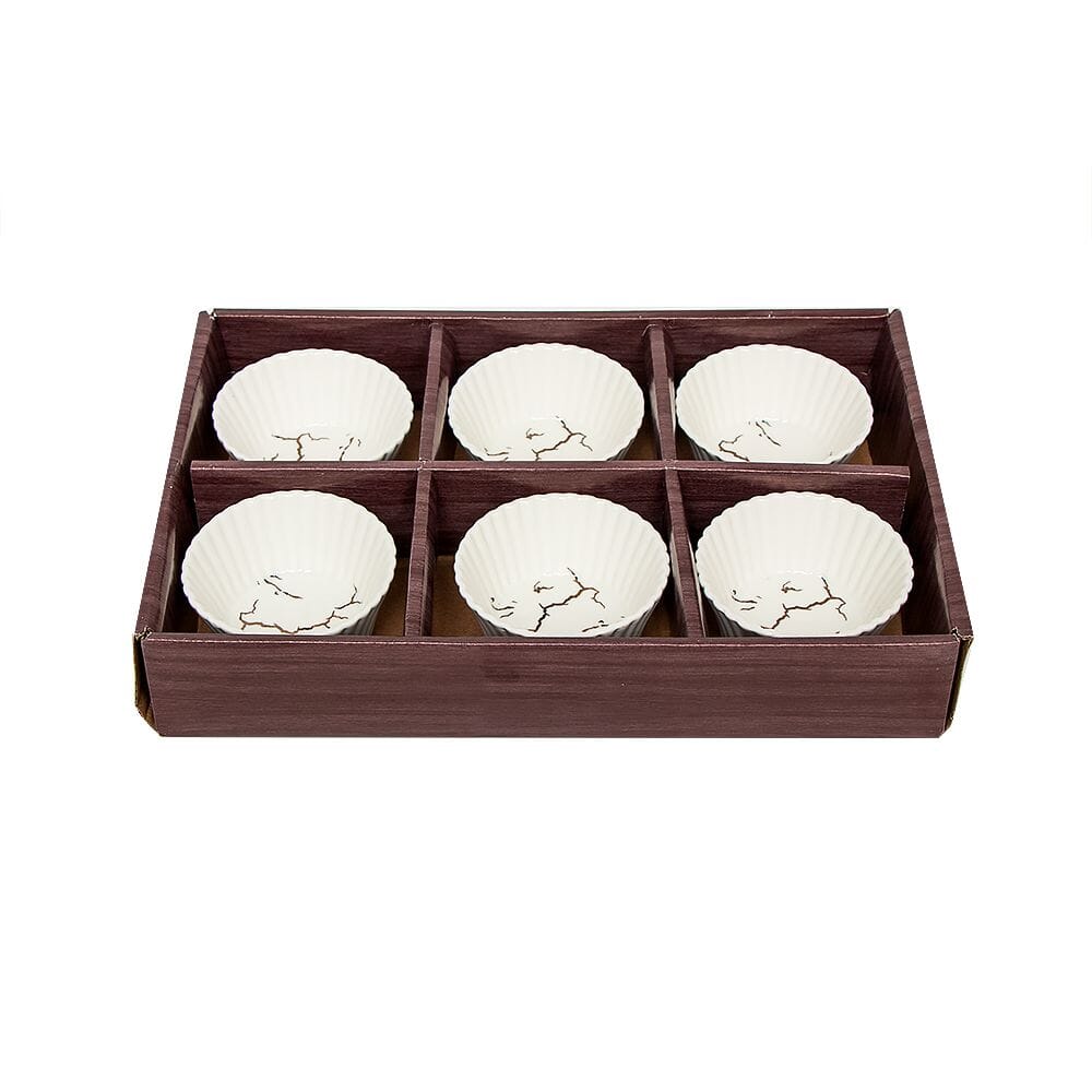 طقم مطايب سيراميك دائرية  - 6 قطع