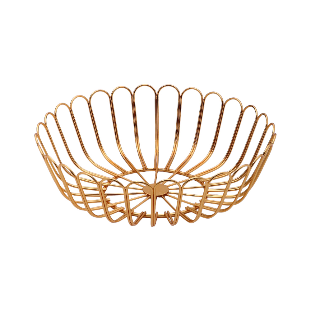 سلة فواكه دائرية صغيرة - ذهبي