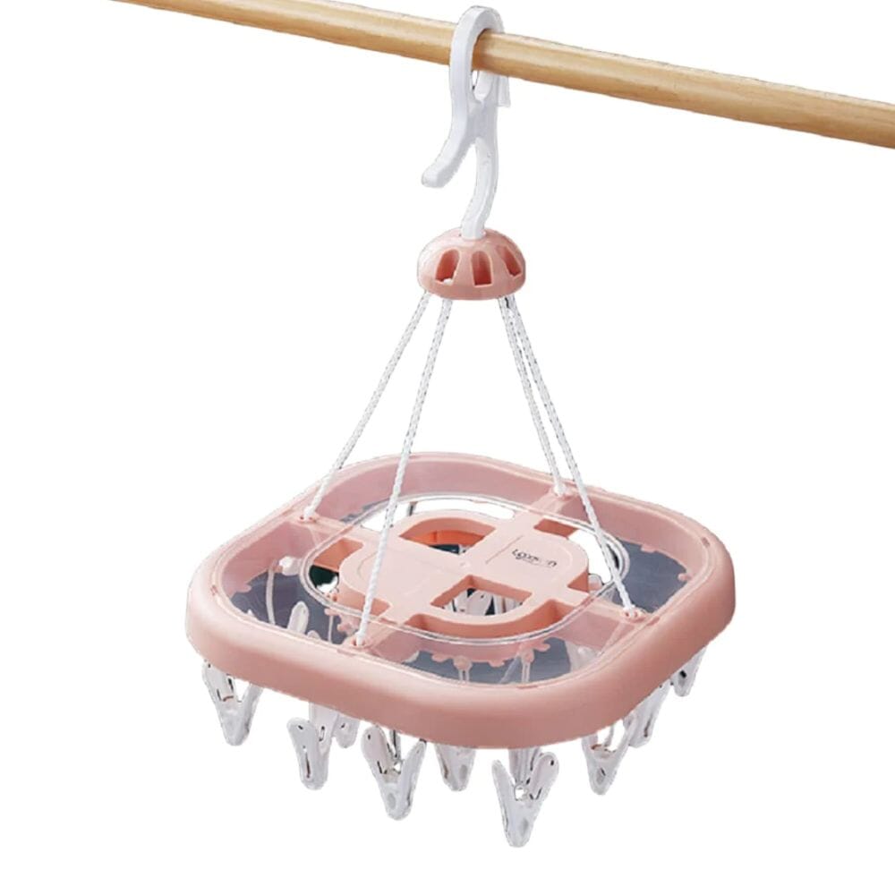 منشرة غسيل بلاستيك مربع متعددة المشابك - 24 مشبك