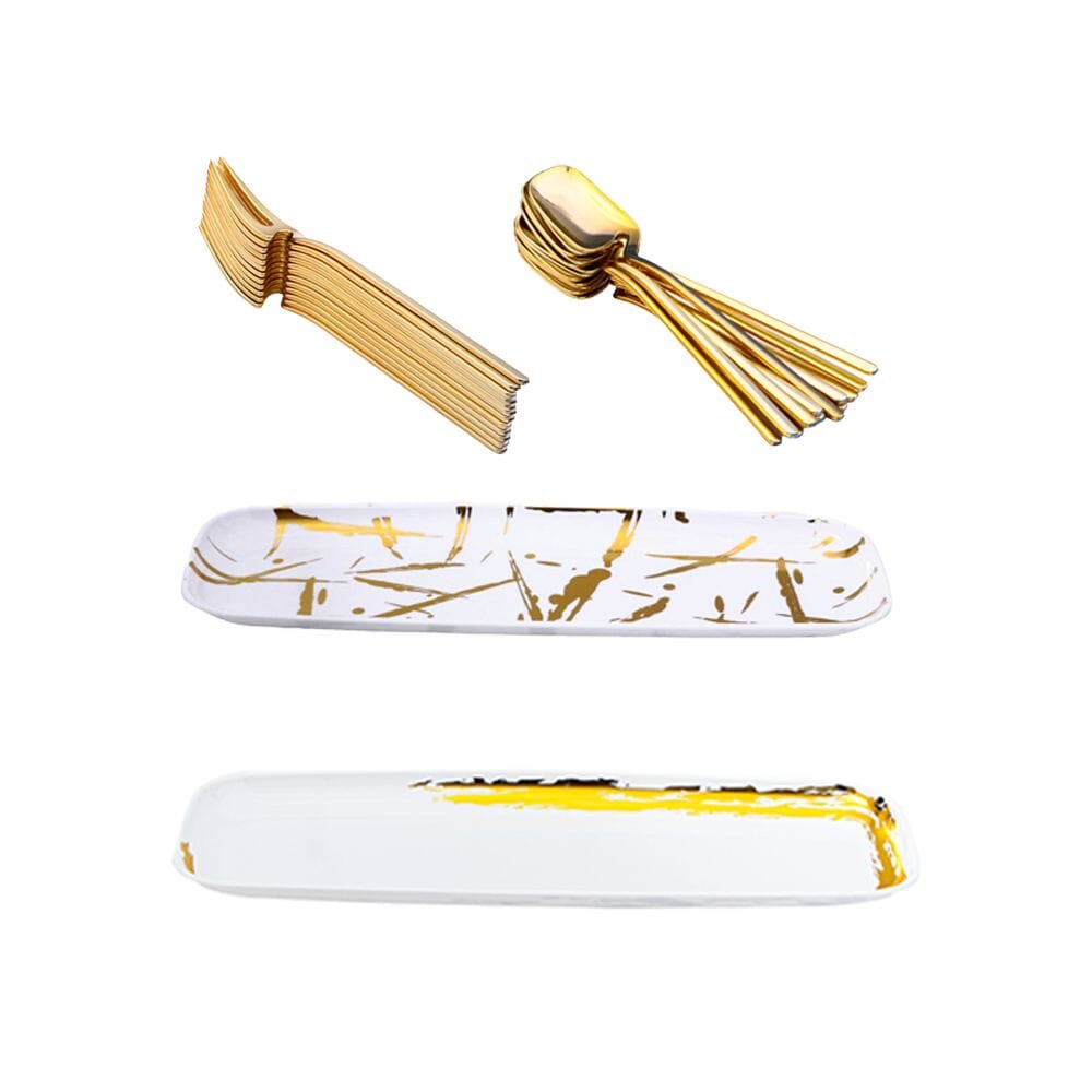 صحون و ملاعق بلاستيك مناسبة للحفلات - 26 قطعة