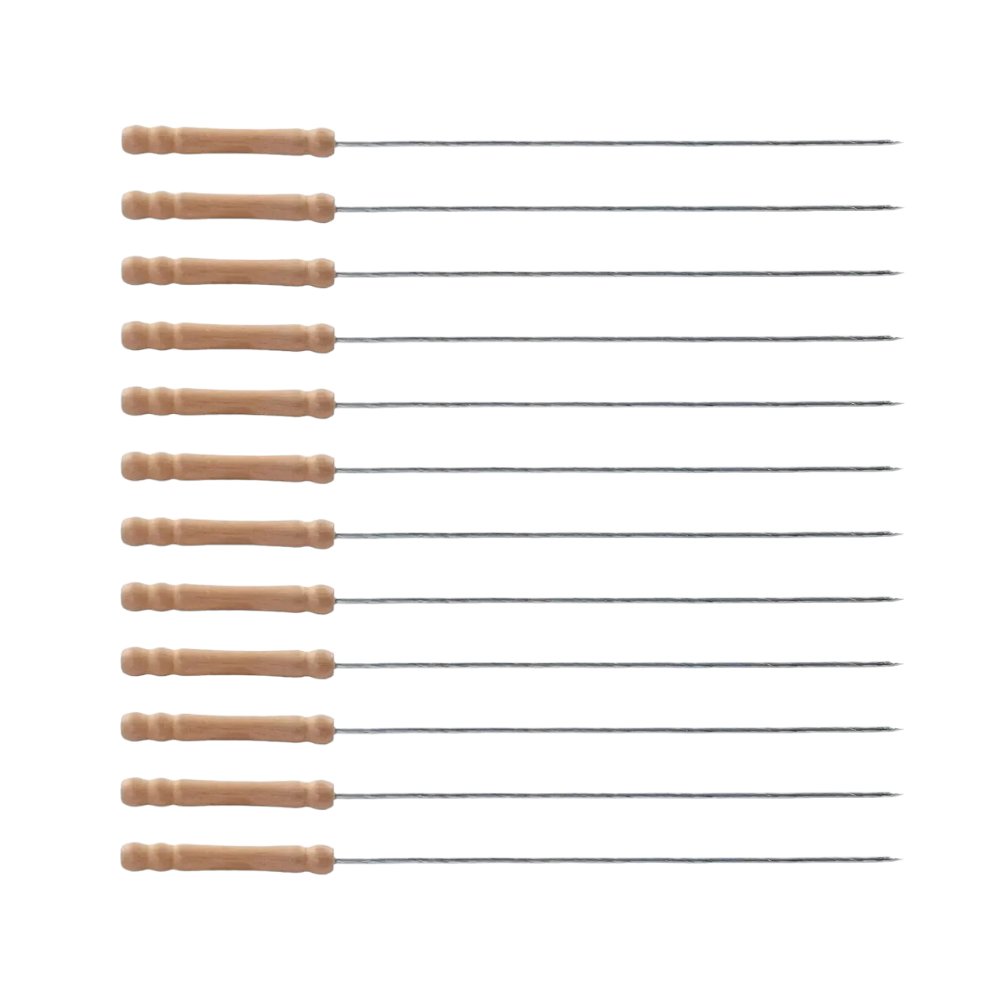 ي بي كيو سكيورز أسياخ شواء معدنية صغيرة 33 سم - 12 قطعة