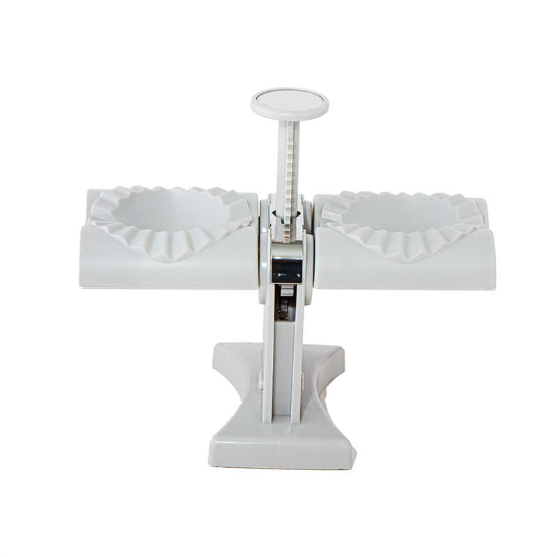 ماكينة يدوية لصنع السمبوسة والزلابية والقطايف والفطائر برأس مزدوج - فضي