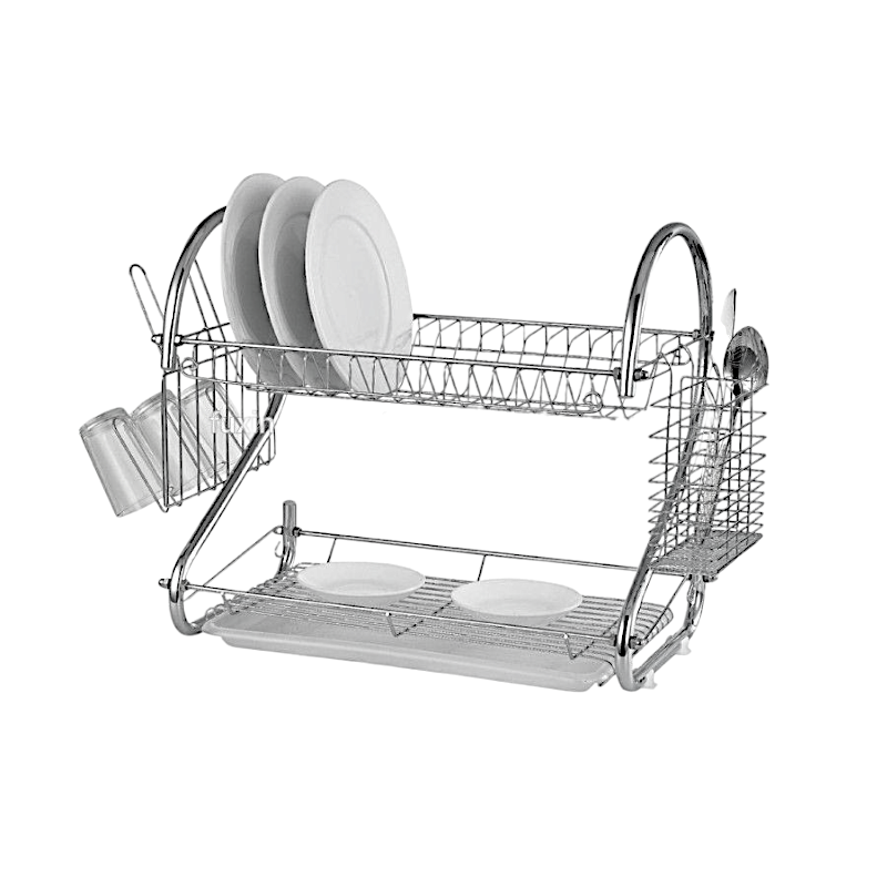 سلة تخزين أطباق مصنوعة من الاستيل - رمادي