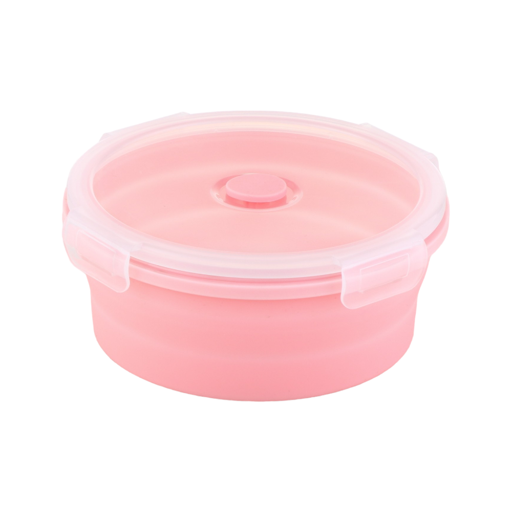 حافظة طعام سليكيون دائرية بغطاء شفاف - 18 سم