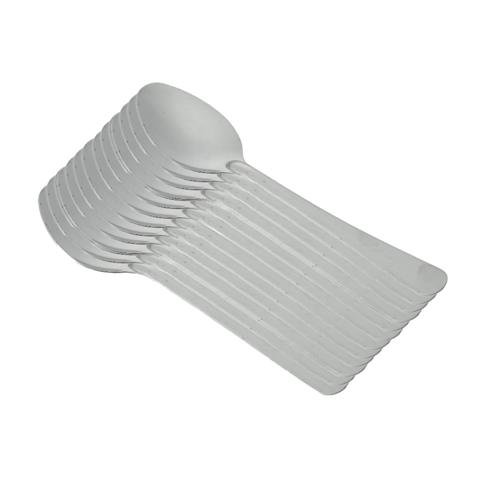 طقم ملاعق طعام استيل فضي - 12 حبة