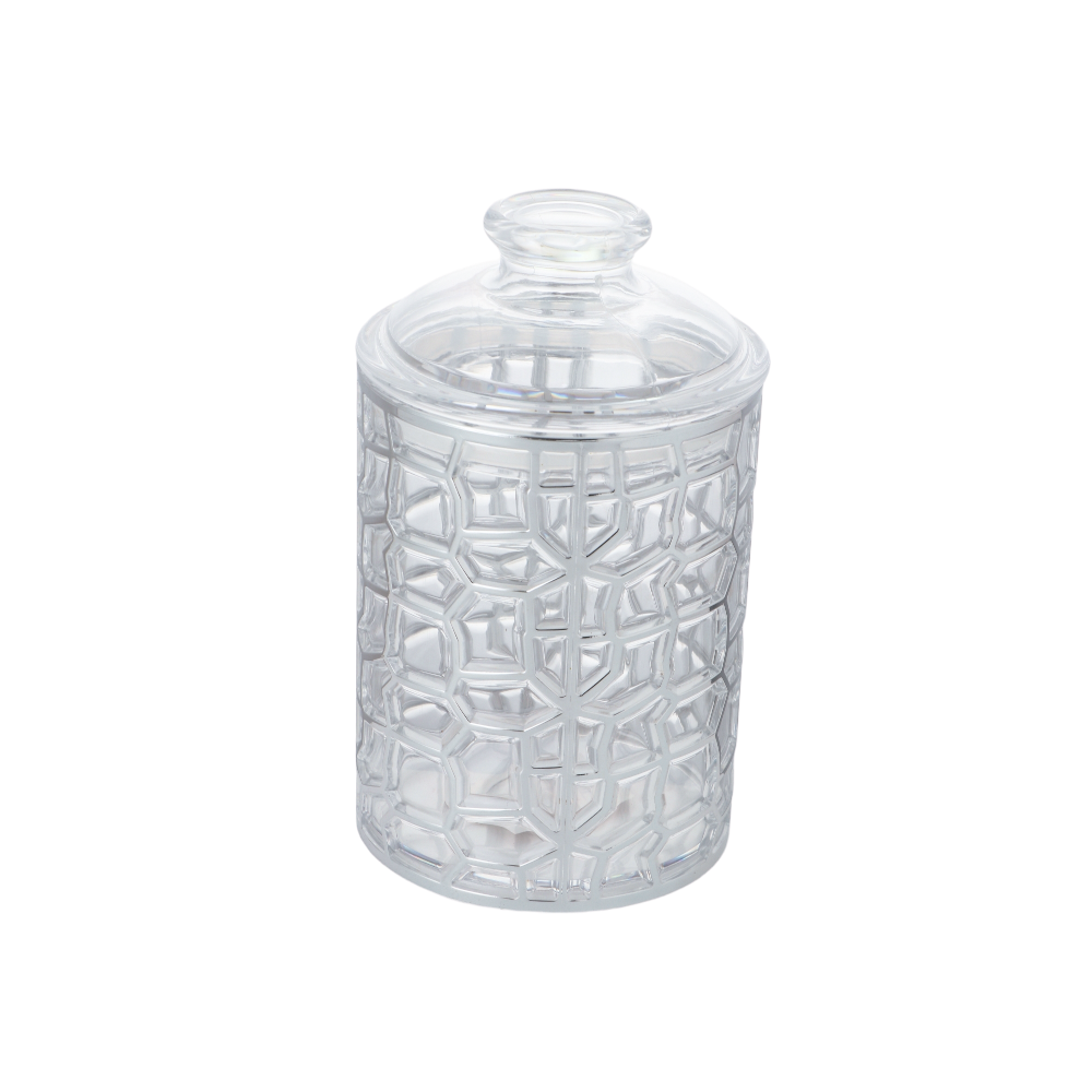 برطمان إكريليك شفاف متوسط بغطاء