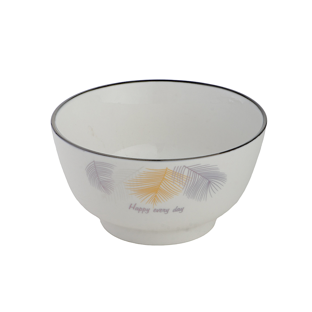 مطيبة تقديم من السيراميك بنقشة جانبية - أبيض