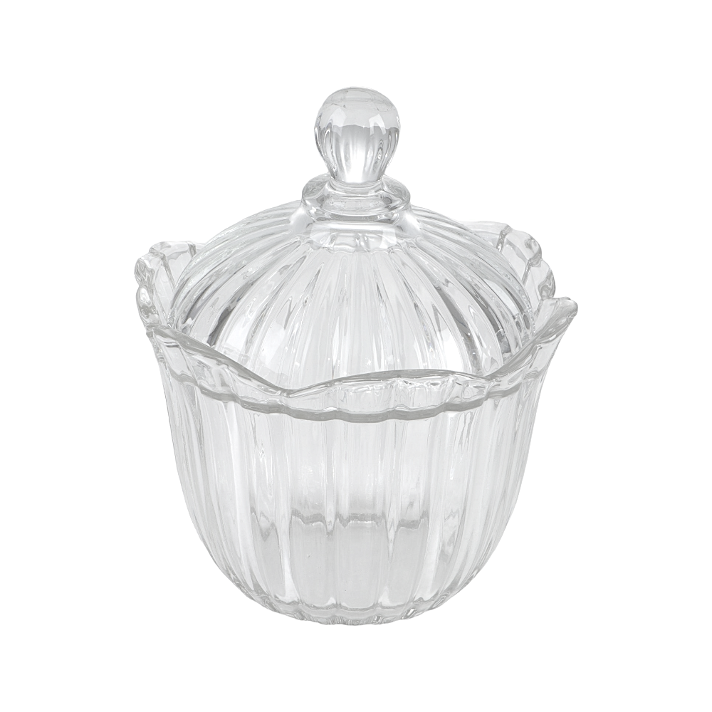 سكرية زجاجية شكل دائري - 14سم