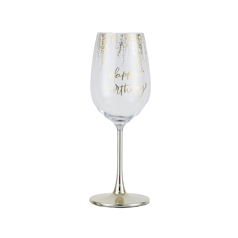 كأس مشروبات كريستالي "هابي بيرث داي" - ذهبي