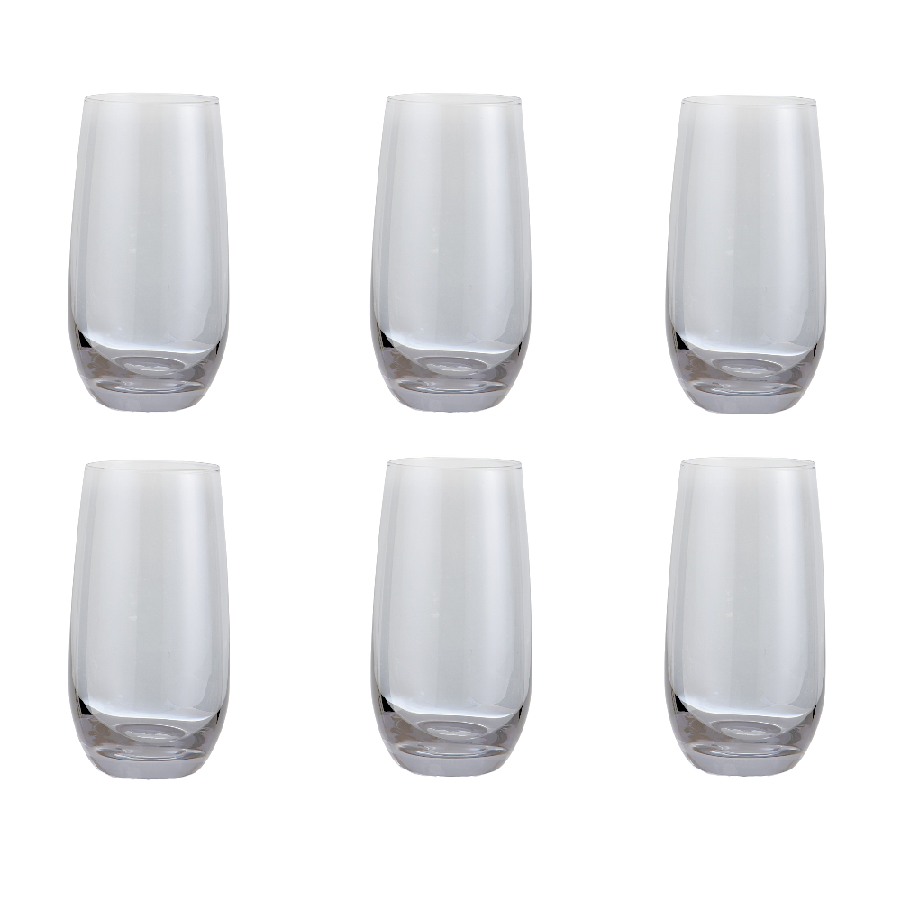 داني هوم طقم كاسات عصير زجاج شفافة - 6 قطع